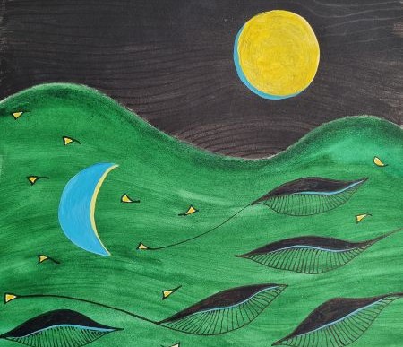 Ligne-art-Sylvie Gambetti-MonHorizon-lune-jaune 